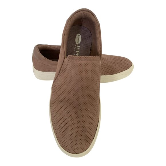 Dr Scholls Shoes Women's 10M Perforated Slip On Loafers Rosy Brown Fabric Low - Picture 1 of 8